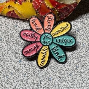 🌸motivational positivity-thoughtful metallic pin-NEW